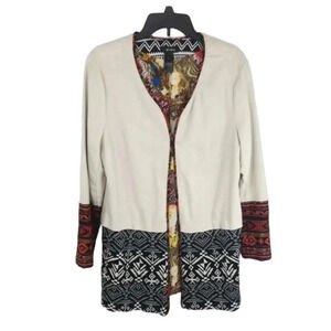 {Ali Miles} Southwestern Print Linen Blend Jacket Size Large